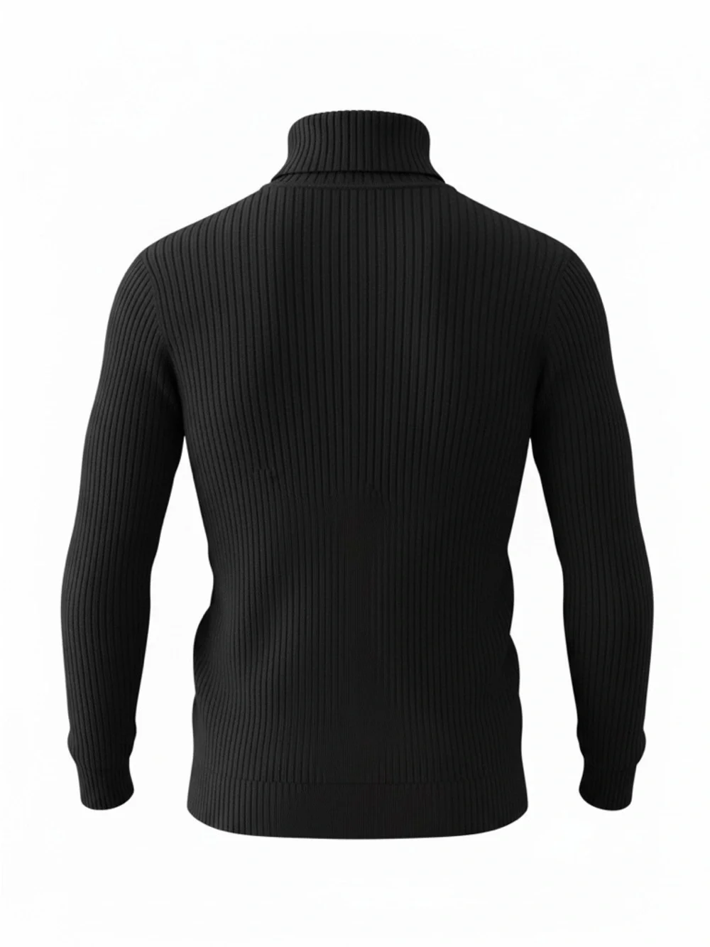 Jessica London Black Ribbed Cotton Turtleneck Sweater Top